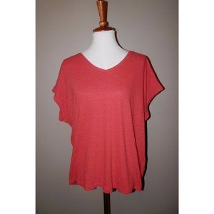 White House Black Market Large Orange Knit Linen